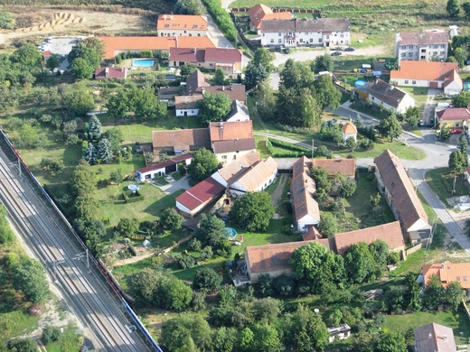 letecký snímek na obec